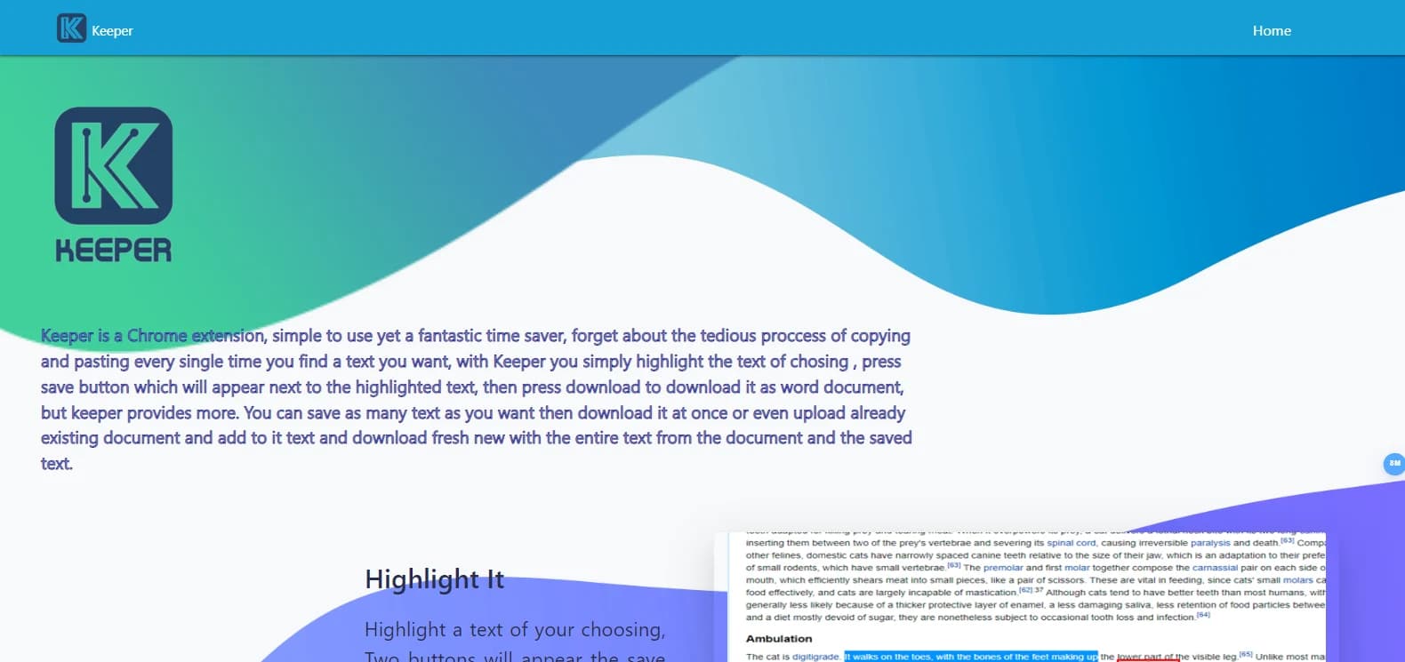 Keeper website