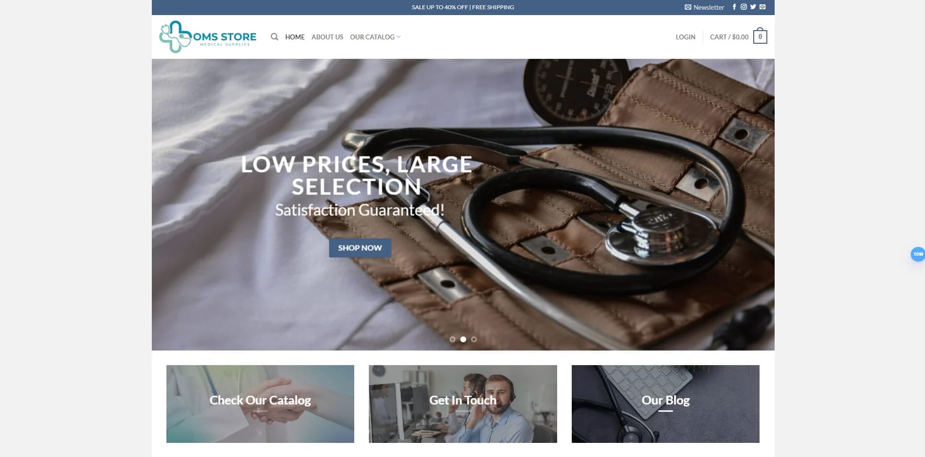 OMS Store website